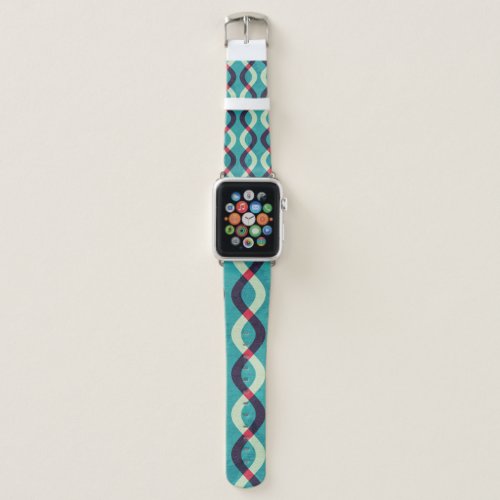 Retro Curves Grunge Pattern Effect Apple Watch Band