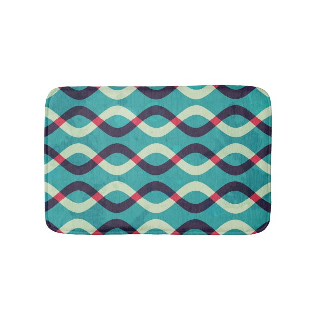Retro Curves: Grunge Pattern Effect. Bath Mat (Front)