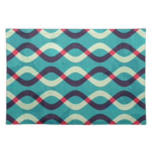 Retro Curves Grunge Pattern Effect Cloth Placemat