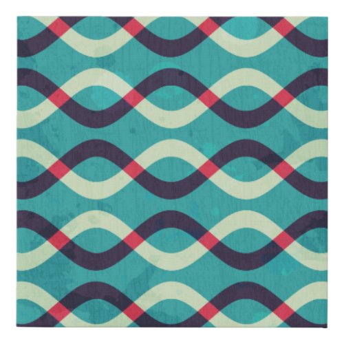 Retro Curves Grunge Pattern Effect Faux Canvas Print