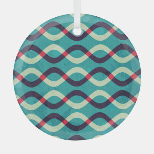 Retro Curves: Grunge Pattern Effect. Glass Ornament