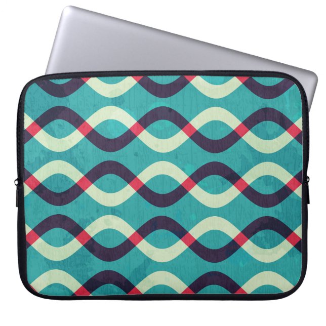 Retro Curves: Grunge Pattern Effect. Laptop Sleeve (Front)