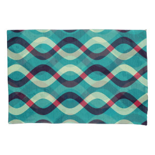 Retro Curves: Grunge Pattern Effect. Pillow Case
