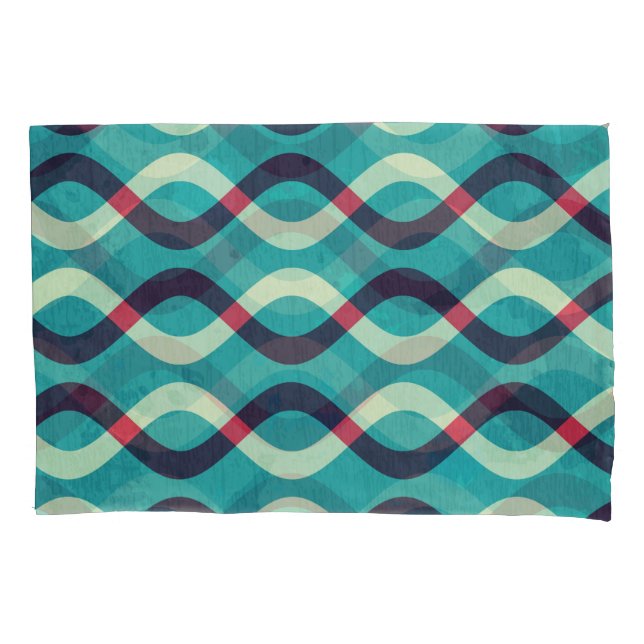 Retro Curves: Grunge Pattern Effect. Pillow Case (Front)