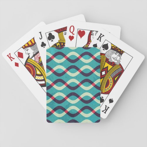 Retro Curves Grunge Pattern Effect Playing Cards