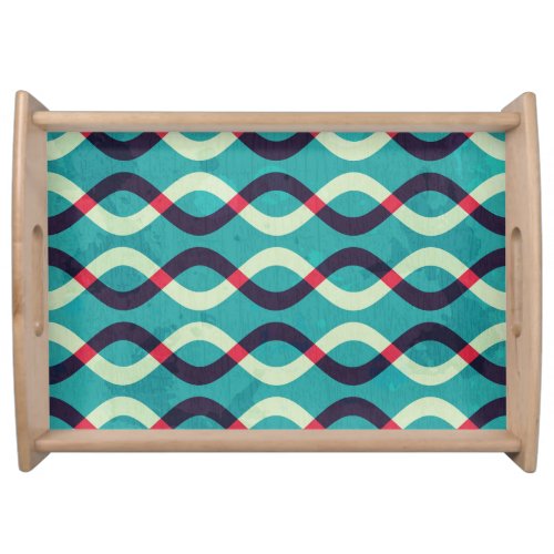 Retro Curves Grunge Pattern Effect Serving Tray