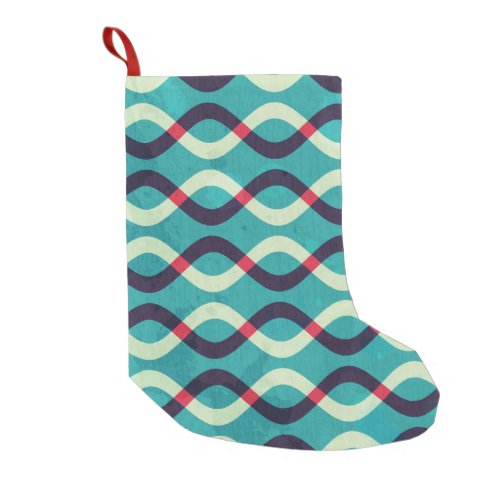 Retro Curves Grunge Pattern Effect Small Christmas Stocking
