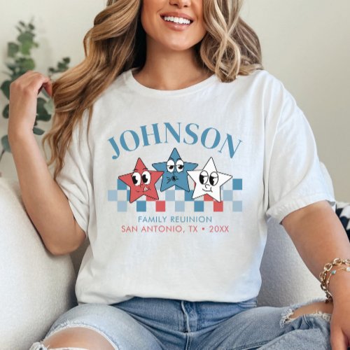 Retro Custom 4th Of July Family Reunion Matching T_Shirt