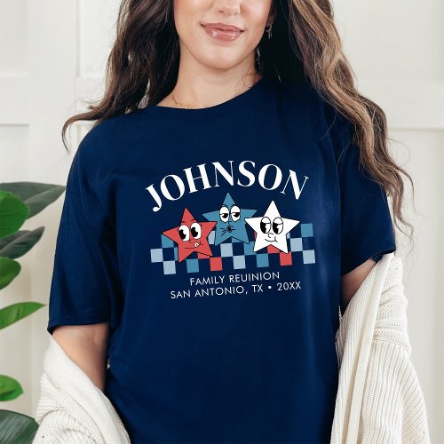 Retro Custom 4th Of July Family Reunion Matching T_Shirt