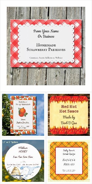 Retro Custom Baking and Canning Stickers and Tags