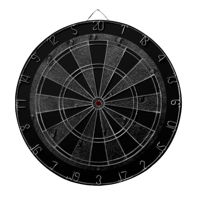 Retro Custom Black Biker Leather Dart Board (Front)