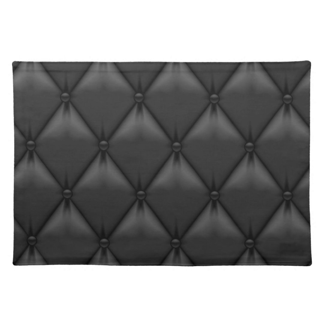 Retro Custom Black Leather Placemat Zazzle