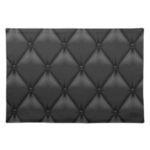 Retro Custom Black Leather Placemat