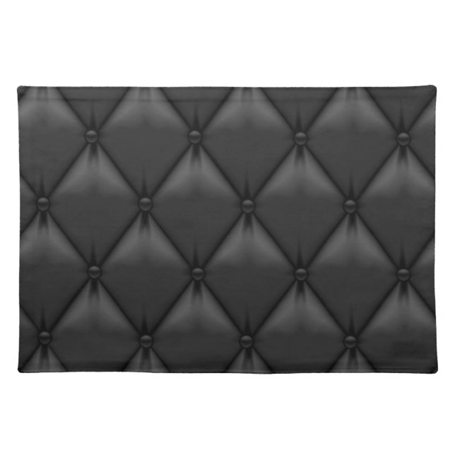 Retro Custom Black Leather Placemat (Front)