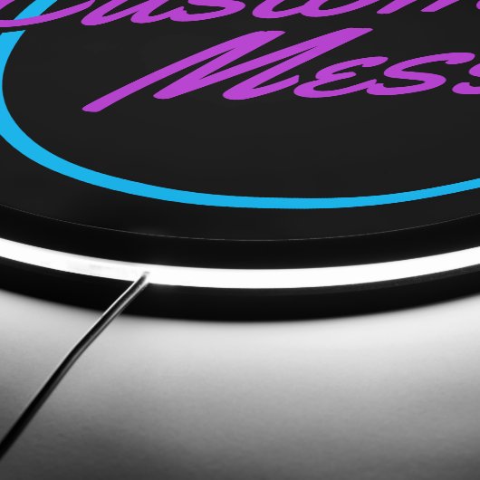 Retro Custom Blue Purple Script LED Sign (Edge)