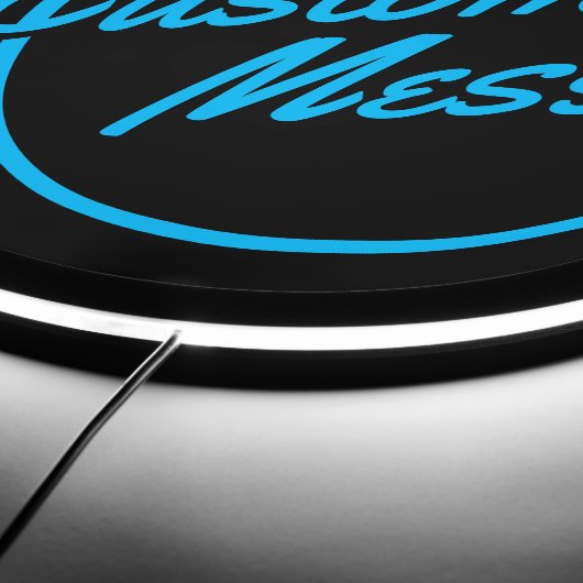 Retro Custom Blue Script LED Sign (Edge)
