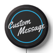Retro Custom Blue White Script LED Sign (Lights Off)
