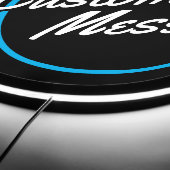 Retro Custom Blue White Script LED Sign (Edge)