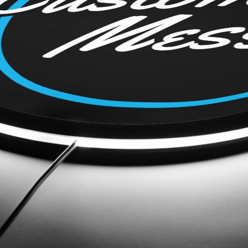 Retro Custom Blue White Script LED Sign | Zazzle