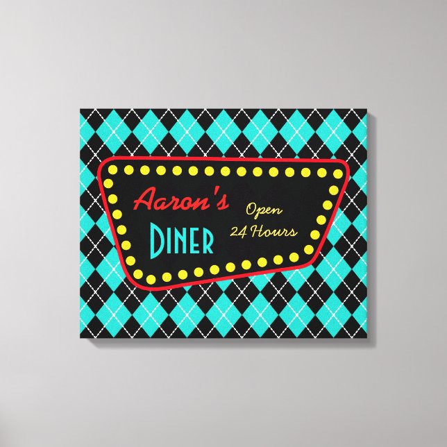 Retro Custom Diner Sign Art (Front)