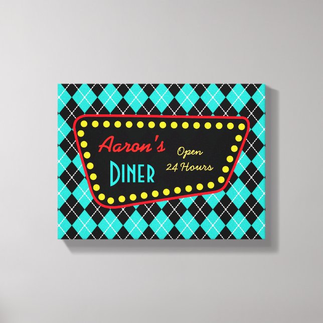 Retro Custom Diner Sign Art (Front)
