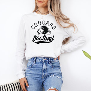 Retro Custom Football Team White Long Sleeve Tri-Blend Shirt