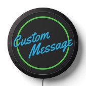 Retro Custom Green Blue Script LED Sign (Lights Off)