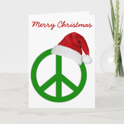 Retro Custom Hippy Peace Christmas Greeting Card