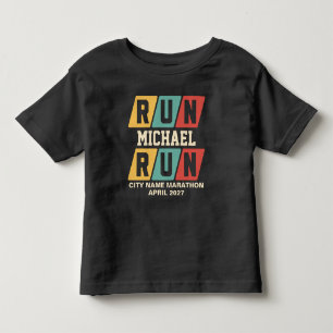 Retro Custom Name Marathon Support Toddler T-shirt