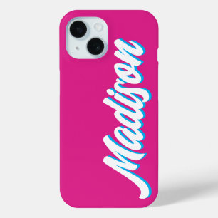 Retro Custom Name Personalized Vintage Groovy Gift iPhone 15 Case