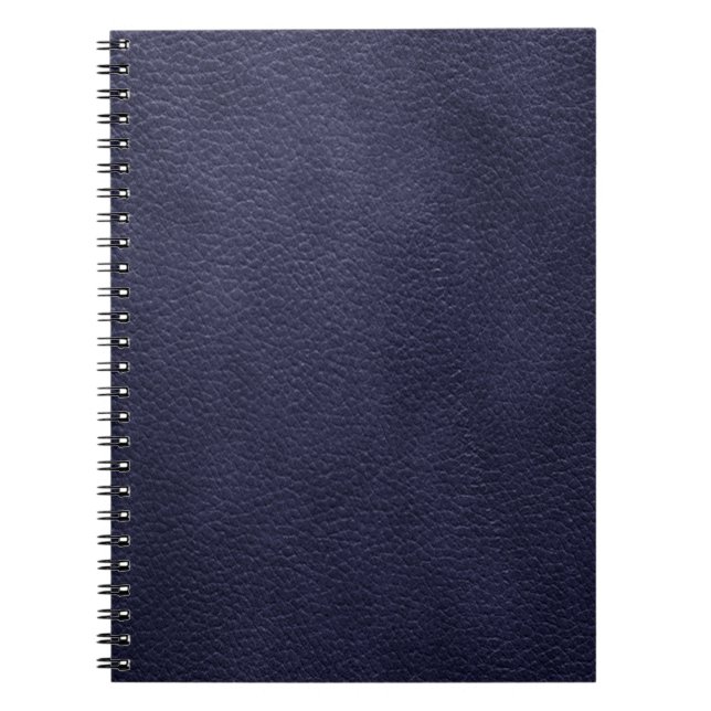 Retro Custom Navy Blue Leather Notebook (Front)