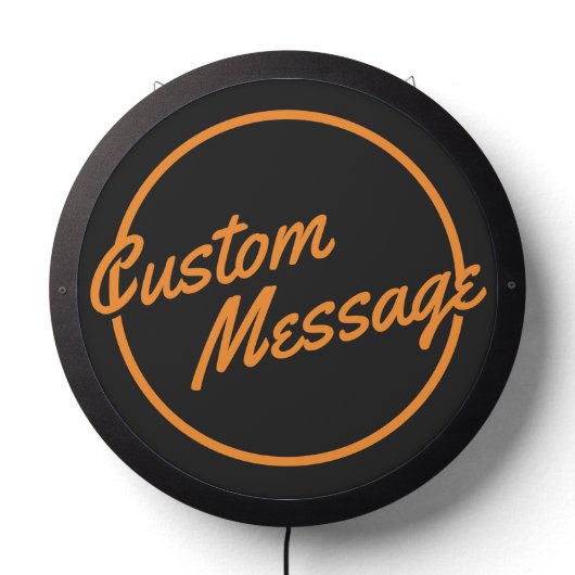 Retro Custom Orange Script LED Sign (Lights Off)