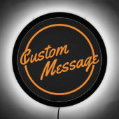 Retro Custom Orange Script LED Sign (Front)