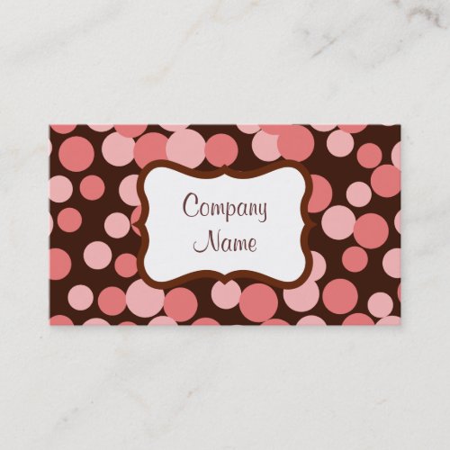 Pink Bouncing Dots Business Card