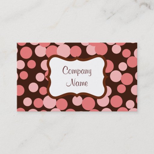 Customizable Pink Bouncing Dots Business Card