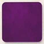 Retro Custom Purple Leather Beverage Coaster