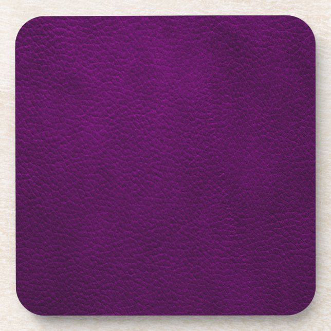 Retro Custom Purple Leather Beverage Coaster (Front)