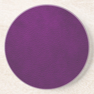 Retro Custom Purple Leather Drink Coaster