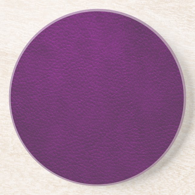 Retro Custom Purple Leather Drink Coaster (Front)