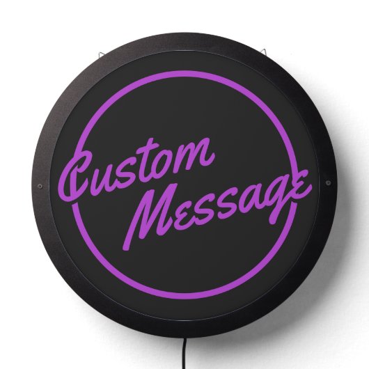 Retro Custom Purple Script LED Sign (Lights Off)