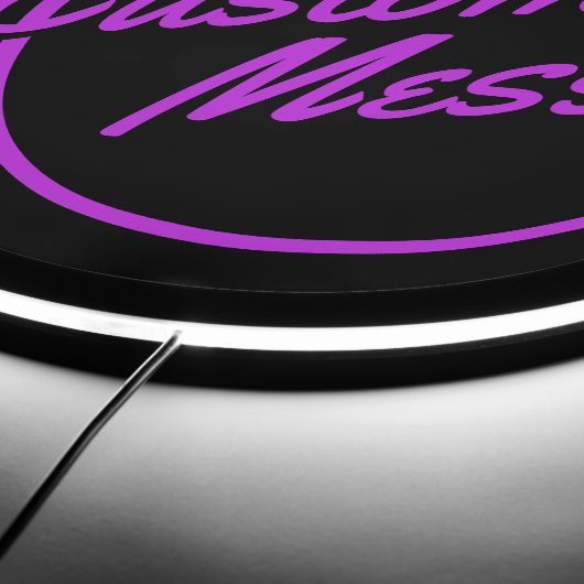 Retro Custom Purple Script LED Sign (Edge)