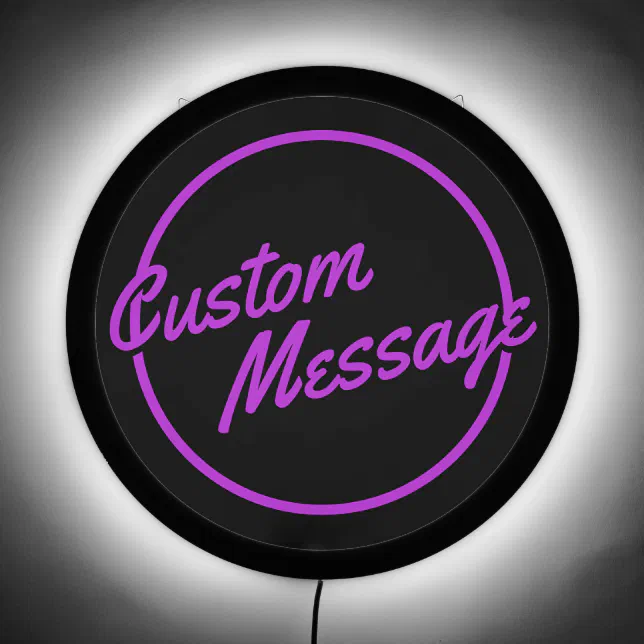 Retro Custom Purple Script LED Sign | Zazzle