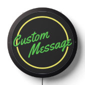 Retro Custom Yellow Green Script LED Sign (Lights Off)