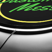 Retro Custom Yellow Green Script LED Sign (Edge)