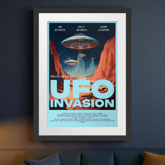 Retro Customized Sci Fi UFO Home Theater Movie Poster