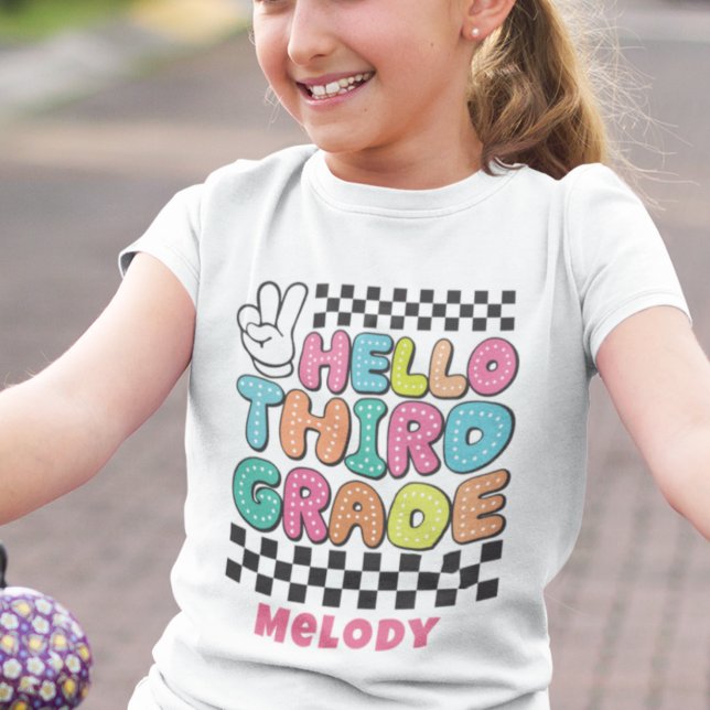 Retro cute back to school third grade t-shirt (Creator Uploaded)