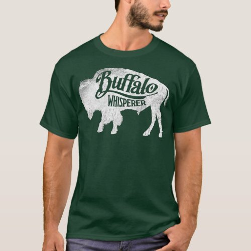 Retro Cute Buffalo Silhouette Bison Whisperer  T_Shirt