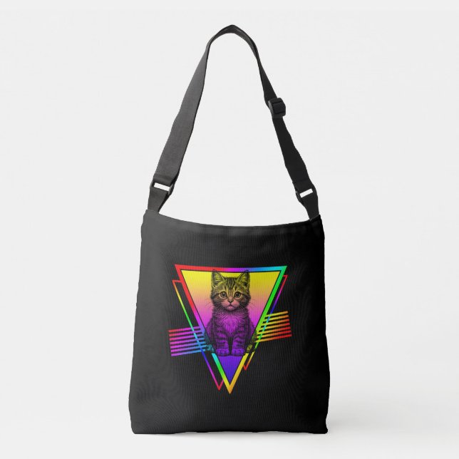 Retro Cute Cat Crossbody Bag (Front)
