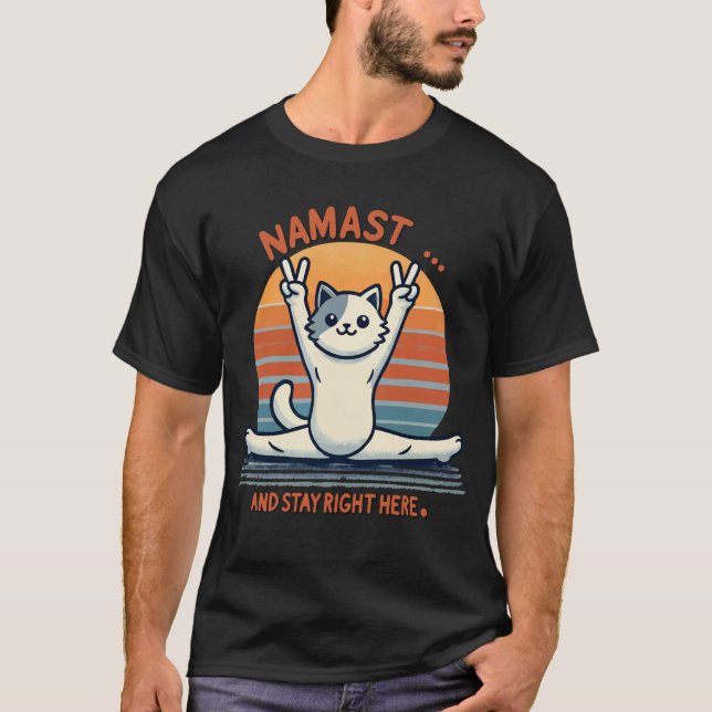 Retro Cute Cat Doing the Splits T-Shirt (Front)