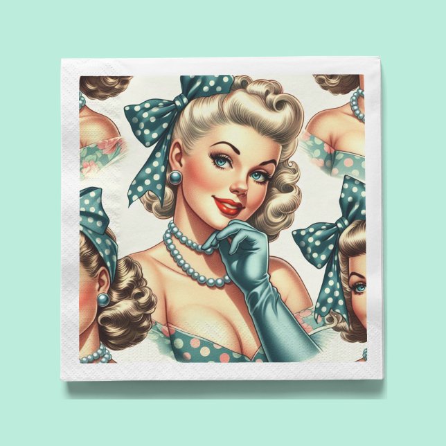 Retro Cute Classic Pinup Napkins (Creator Uploaded)